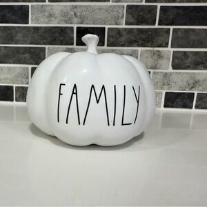 RAE DUNN White 'FAMILY' Ceramic Decorative Pumpkin